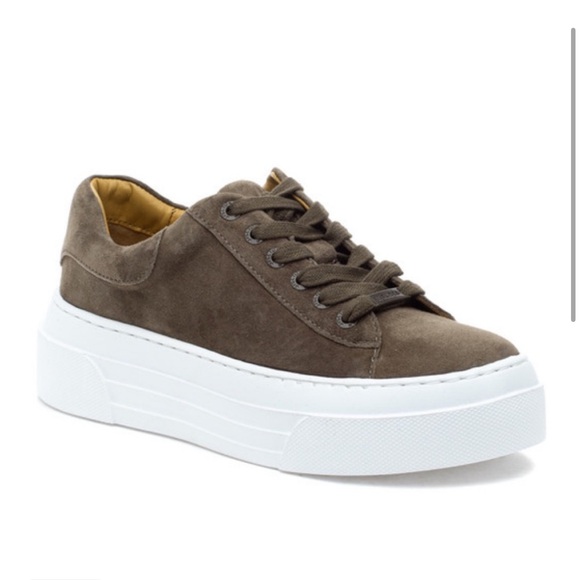 NWT J/SLIDES AMANDA Khaki Suede Sneaker - Picture 2 of 15